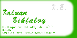 kalman bikfalvy business card